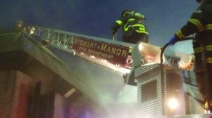 The Stewart Manor Fire Department training at the Fire Service Academy.