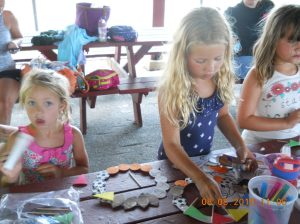Enjoying arts and crafts at camp