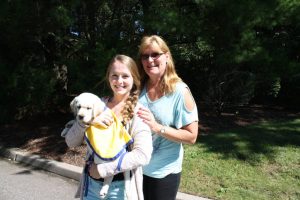 Shannon Foley and puppy Heiress (with mom Carolyn)