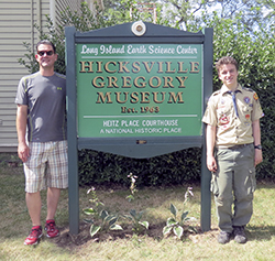 Hicksville Gregory Museum President Richard Althaus and Eagle Scout Vincent Lant hicksville 2014 03 21 Scout