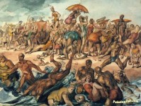 reginald marsh coney island beach 1938 egg tempera