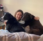 sabrina navaretta with her own two rescue dogs bella left molly right photo 2 354x334 1