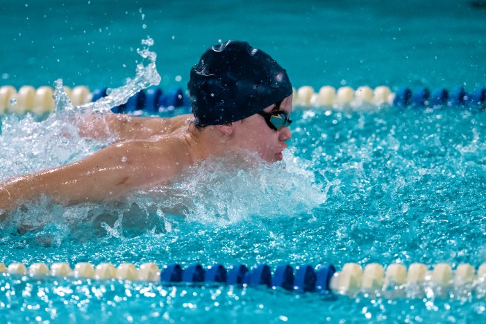 Locust Valley Middle School's Matthew McCloy competed in the butterfly at the school’s first meet