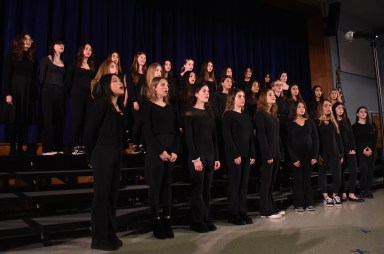 The Treble Choir opened the show, which was a preview of the annual winter concert, “An Evening of Holiday Music.”