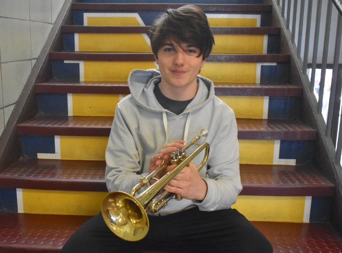 Massapequa High School senior Austin Benedict will play the trumpet in the Concert Band at the 2025 All-Eastern music conference.