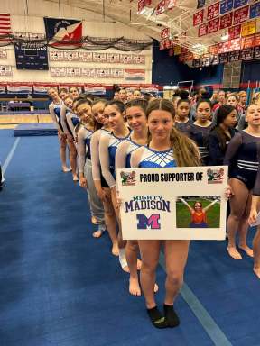 Port Washington gymnasts competed in the Cartwheel for a Cure competition, which raises funds for pediatric cancer research