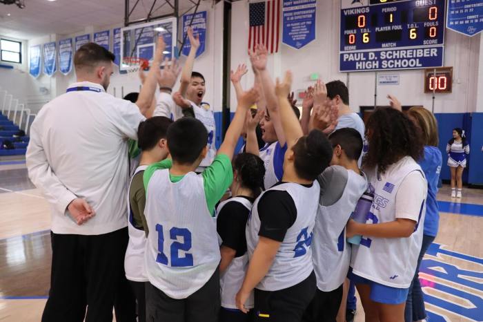 Port Washington Challenger basketball team holds first home game of the season against Roslyn.