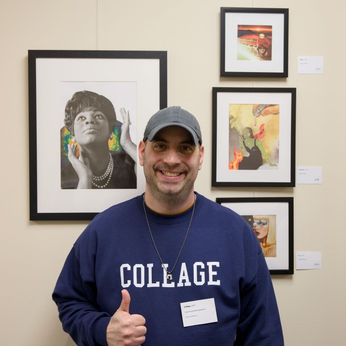 Artist and cancer survivor Kevin Long has helped raise more than $5,000 for the Sid Jacobson JCC Nancy Marx Cancer Wellness Center through his exhibit "Prime Cuts."