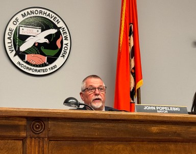 Manorhaven Mayor John Popeleski said the village will keep residents informed about development projects during March 26 board of trustees meeting.