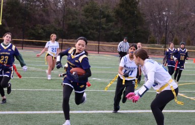 The Jericho High School flag football team faced off against Herricks High School on Wednesday, March 26