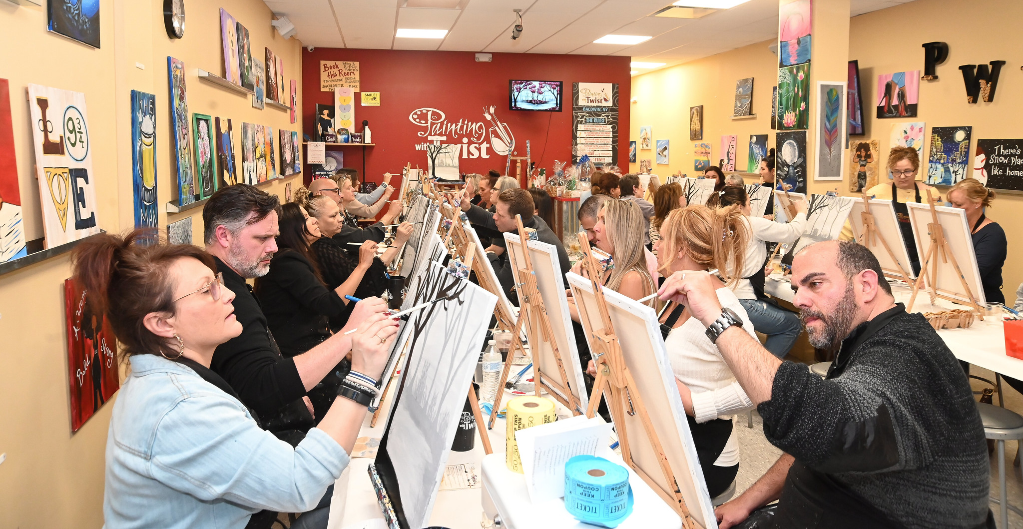 Mikey G's Embracing Wings Foundation paint and sip fundraiser