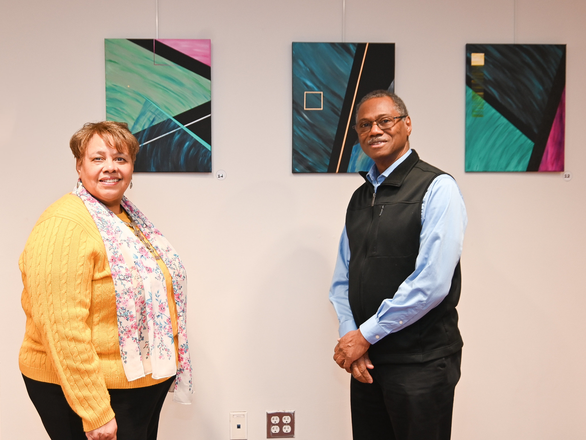 Uniondale Public Library hosted Marcia Odle-McNair's art exhibition, "Reflections on Abstraction."