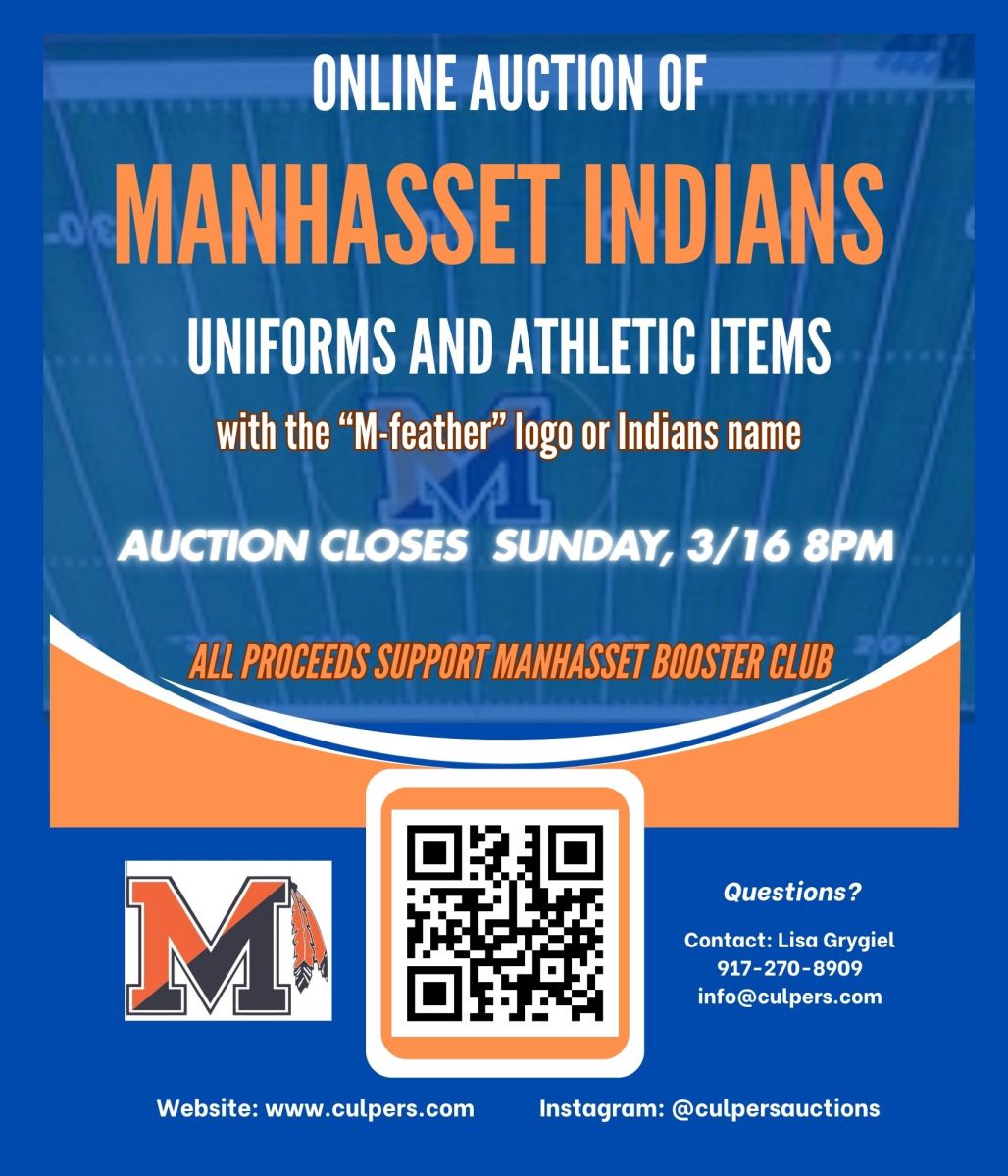 An auction is being held for retired Manhasset school apparel and items featuring its now retired Indian mascot