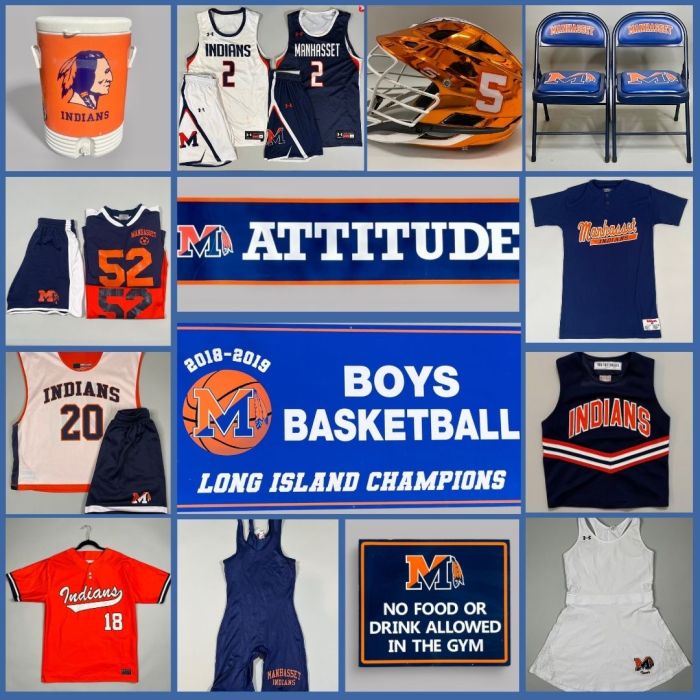 A sampling of Manhasset Indians items up for auction