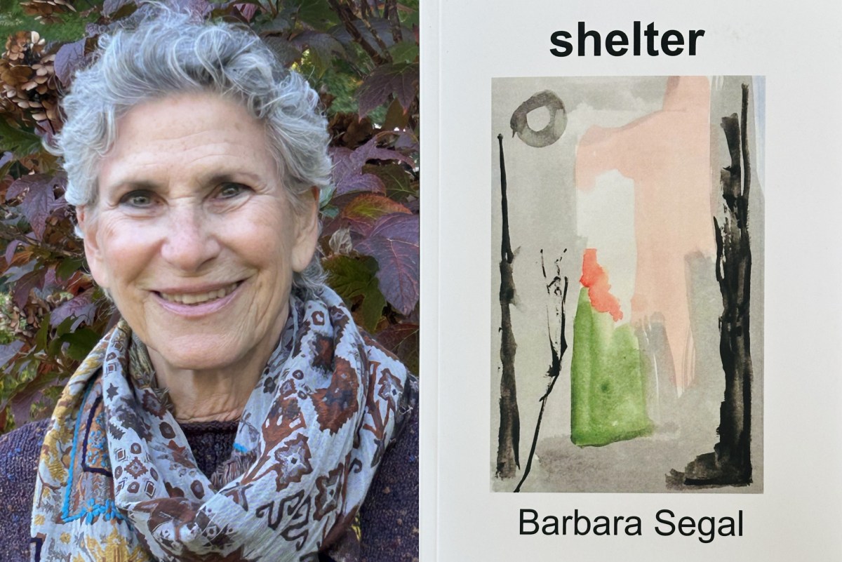 Barbara Segal (L.) celebrates the release of her sophomore poetry collection, "Shelter" (R.)