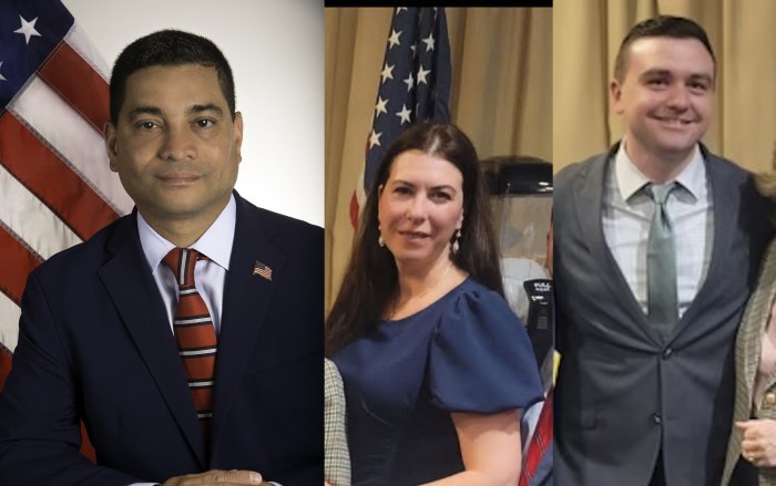 James Greenberg, Eleni Pantazakos and Dan Grabowski (L. to R.) run for Glen Cove City Council with the Republican Committee