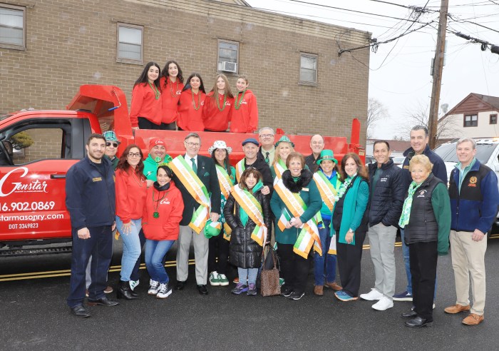 Elected officials at the Massapequa St. Patrick's Day parade on Saturday, March 15