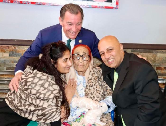 113-year-old Sardar Khatoon celebrates Pakistan Day with ceremony at Shaheen Restaurant in Hicksville. on Sunday, March 23
