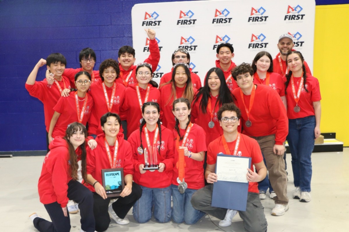 Mineola engineering students recognized with an award.