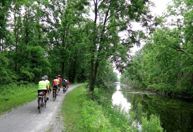 The annual eight-day Parks & Trails Cycle the Erie Canalway bike tour from Buffalo to Albany is 400 miles and 400 years of history but this year’s ride July 12-20, 2025 is particularly special because it marks the 200th anniversary of the opening of the Erie Canal in 1825 NY © Karen Rubin/goingplacesfarandnear.com