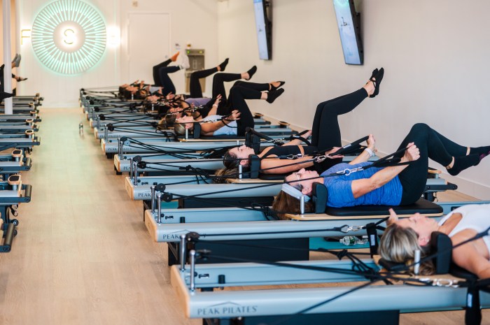 FS8 classes use the pilates reformer as part of its sturcture to target strength and flexibility.