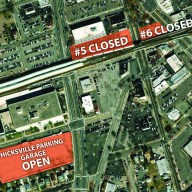 Aerial view of Hicksville parking lot closures set to begin on May 3