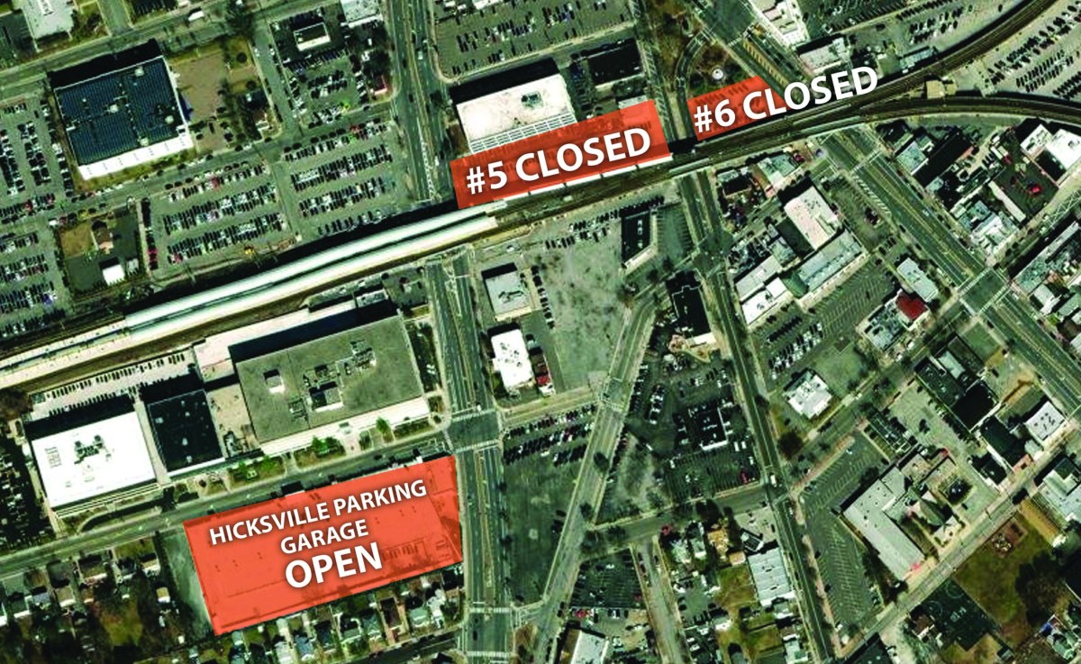 Aerial view of Hicksville parking lot closures set to begin on May 3