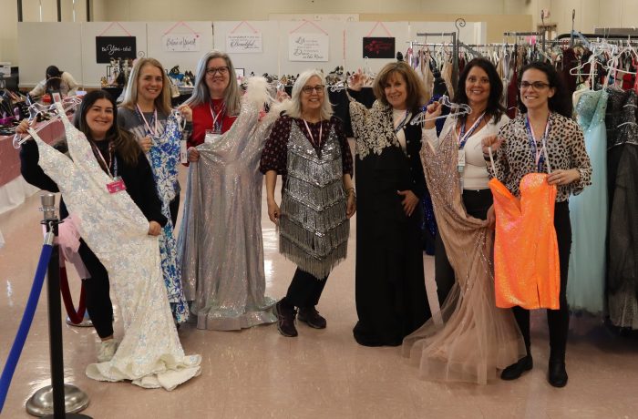 Social workers from the Levittown School District who organized the annual Dress Boutique at the Levittown Memorial Education Center on March 27.