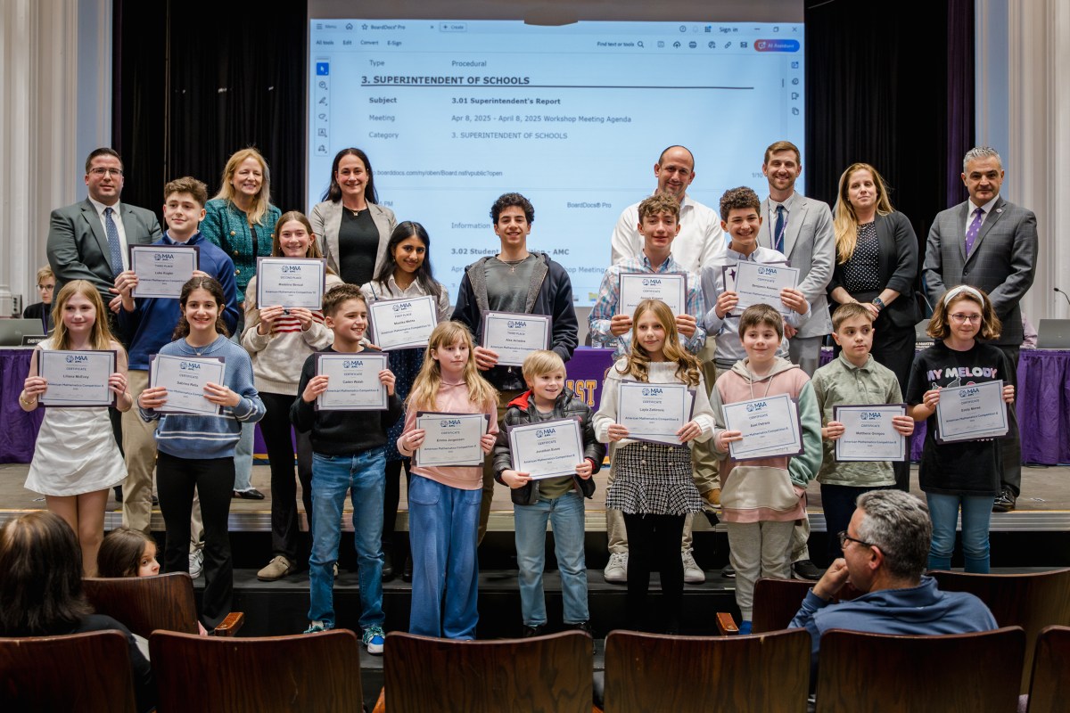 Oyster Bay schools celebrate achievers in national math competition