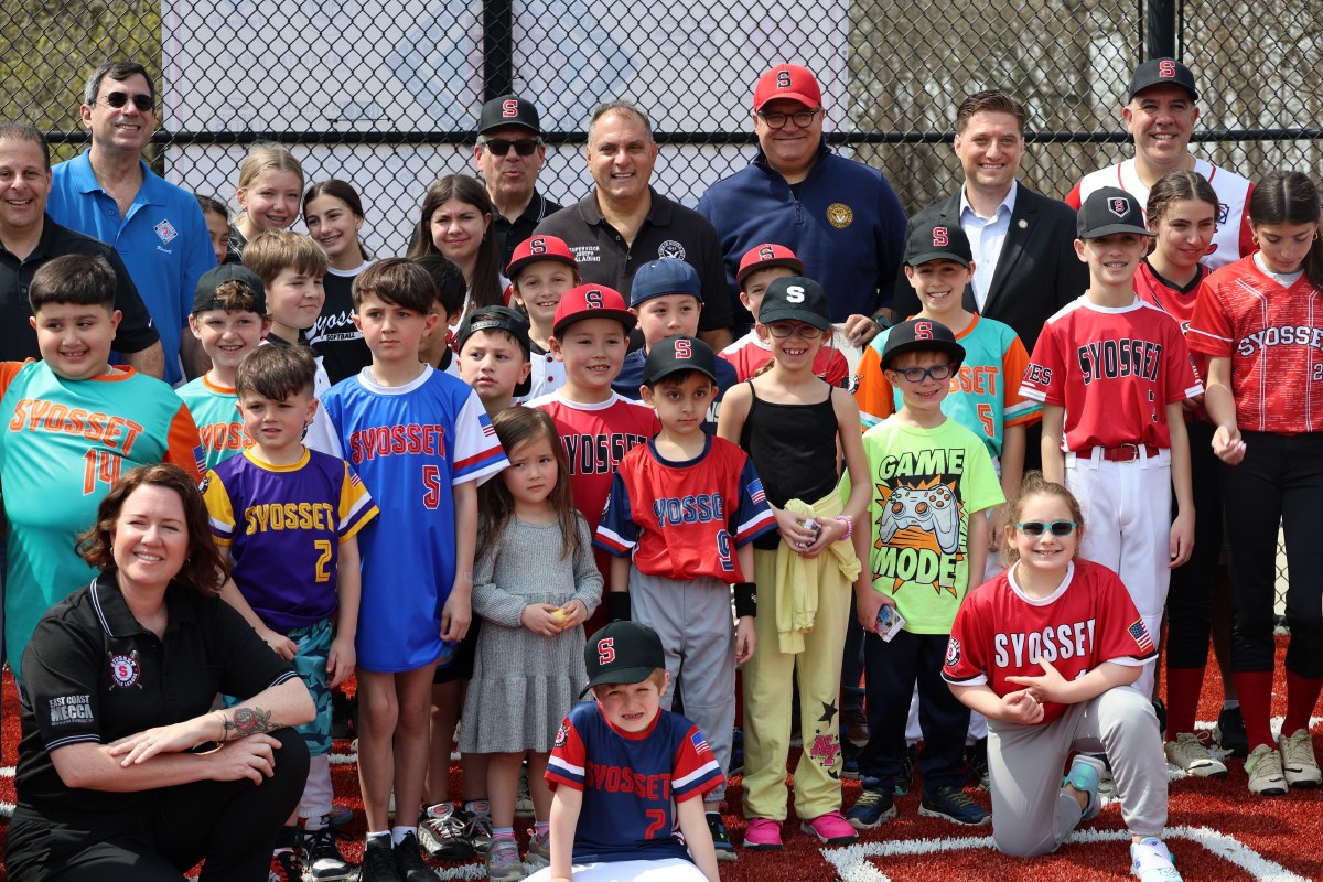 Saladino, Monteleone Celebrate Syosset Little Leage Opening Day at New Turf Fields