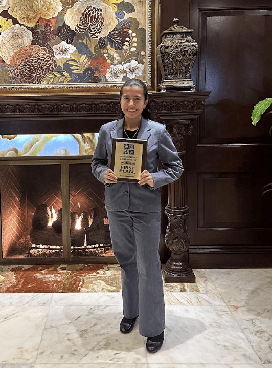 Sewanhaka student with science award.
