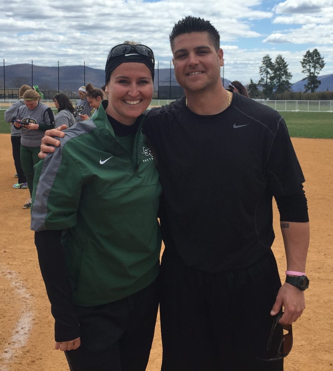 Liz Pennino (L) and Tom Pennino (R) faced off against each other on April 19 as coaches and siblings