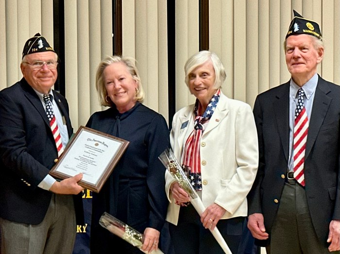 North Shore University Hospital hospice nurse Kathleen Malhame (center left) was honored for her unmatched care