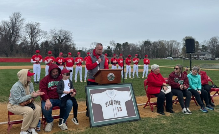 Peter Falen speaks about Jon Dolecki's legacy at the baseball field renaming
