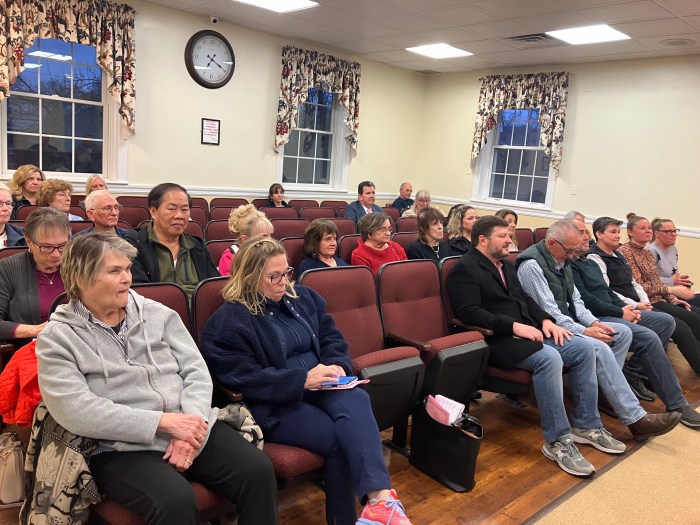 Williston Park residents at the village's organizational meeting and budget hearing Monday.