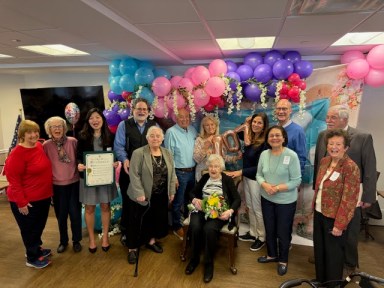 Gertrude Malin celebrated her 107th birthday at Atria Park of Great Neck.