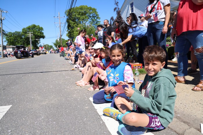 Children lined the streets for the holiday parade
