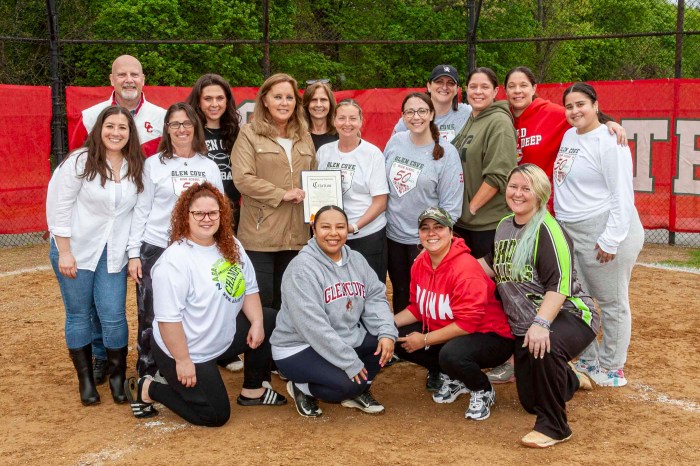 Current and former players gathered to celebrate the Glen Cove softball program's 50th anniversary.