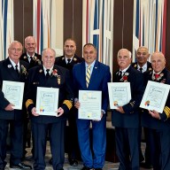 Oyster Bay Town Supervisor Joseph Saladino honored six Massapequa firefighters