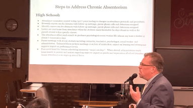The Jericho School district addressed chronic absenteeism at their May board of education meeting.