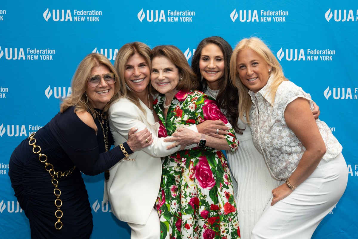 Bonnie Greenfield, Mona Gora Sterling, Tovah Feldshuh, Lindsay Shapses and Lauren Held Cohen attended the UJA-Federation Spring Event on Thursday.