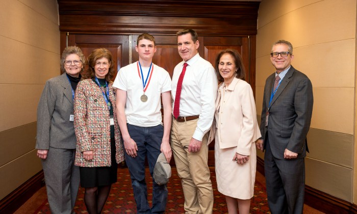 Henry Mahnken (Center L.) earns gold at the state SkillsUSA competition and heads to nationals this June.