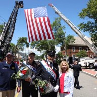 Oyster Bay's Memorial Day parade Grand Marshals Robert "Bob" Selby (Center L.) and Joseph Messina (Center R.)