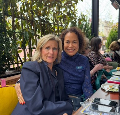 Mayor Pam Panzenbeck with chamber of commerce Board Director Judith Rivera