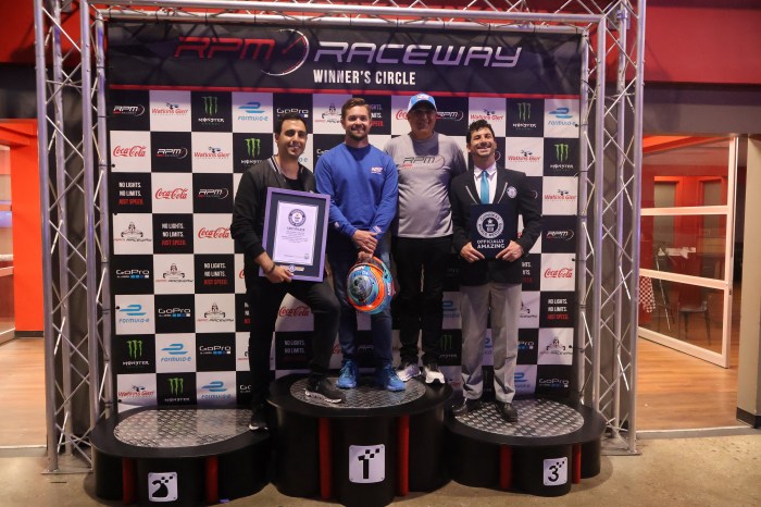 RPM Raceway in Farmingdale set a new Guinness World Record
