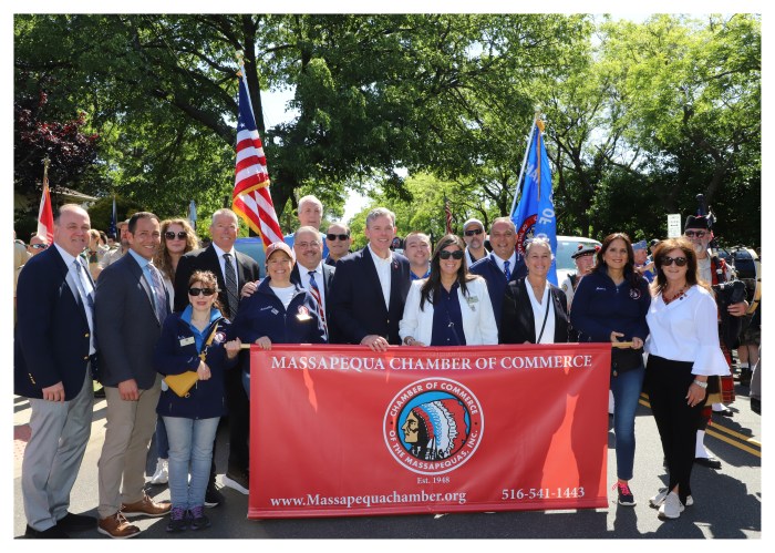 The Massapequa Chamber of Commerce with elected officials