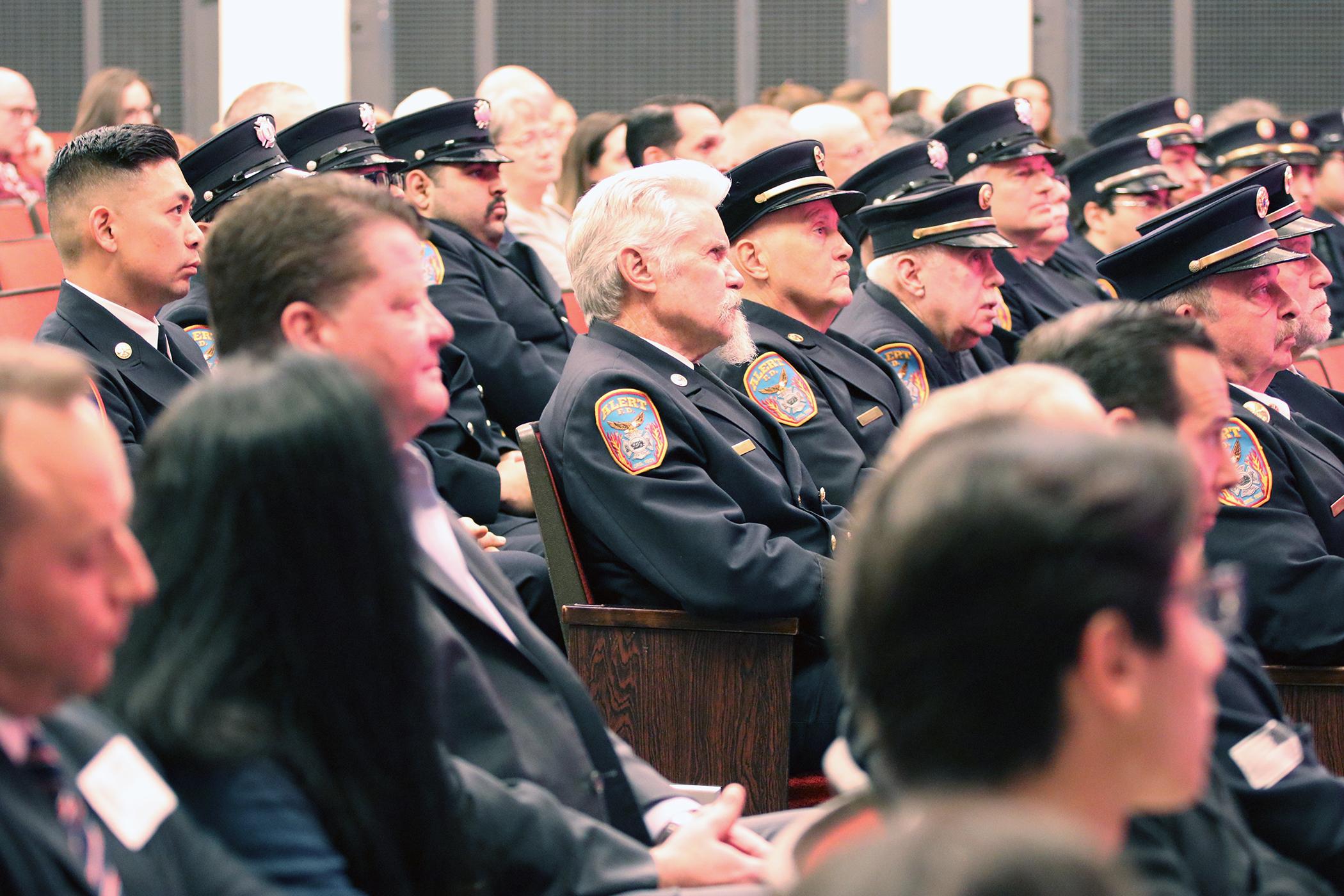 Members of the Great Neck fire departments attended the Memorial Day ceremony.
