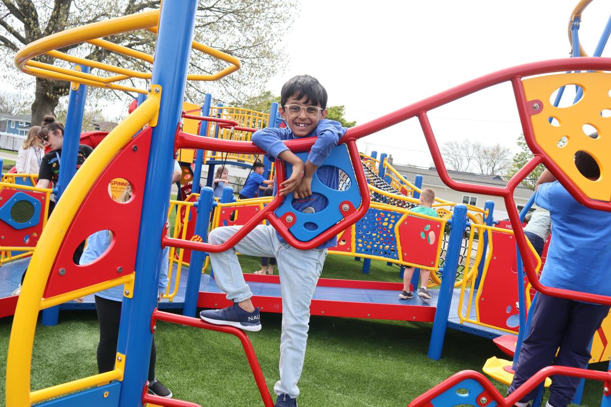 East Broadway Elementary School held a ribbon cutting for its new playground on April 25.