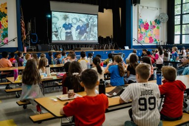 Students asked two astronauts questions about their experience in space