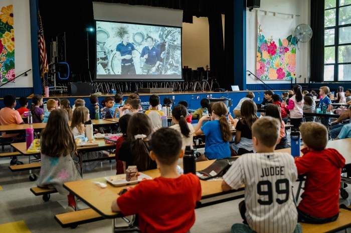 Students asked two astronauts questions about their experience in space
